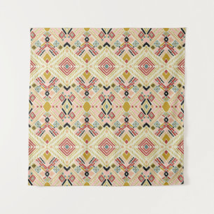 Tenture folklore géométrique d'Ikat, motif damassé orienta
