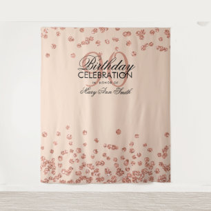Tenture Fond 90 Anniversaire Rose Gold Blush Rose Confetti