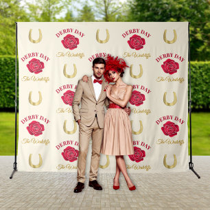 Tenture Fond à répétition Derby Roses & Fers à Cheval