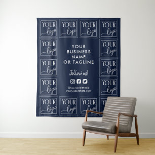 Tenture Fond Bleu Marine pour Votre Logo et Réseaux Sociau