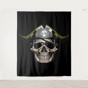 Tenture Fond Crâne de Pirate Capitaine Jack