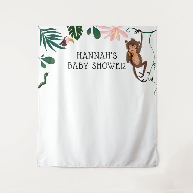 Tenture Fond de Baby Shower Jungle (Devant)