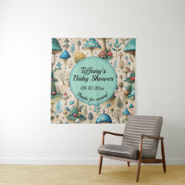 Tenture Fond de bienvenue Baby Shower Champignons Contelan