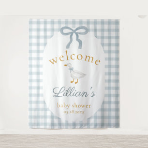 Tenture Fond de bienvenue pour Baby Shower Silly Goose Ble