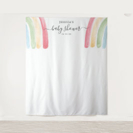 Tenture Fond de cabine photo de Baby Shower Boho Rainbow