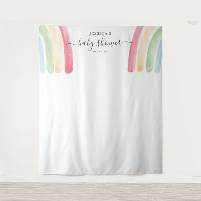 Tenture Fond de cabine photo de Baby Shower Boho Rainbow (Devant)