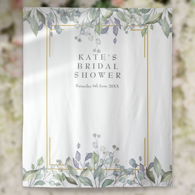 Tenture Fond de cabine photo de mariage lilas de verdure (Greenery Lilac Bridal Shower Photo Booth Backdrop)