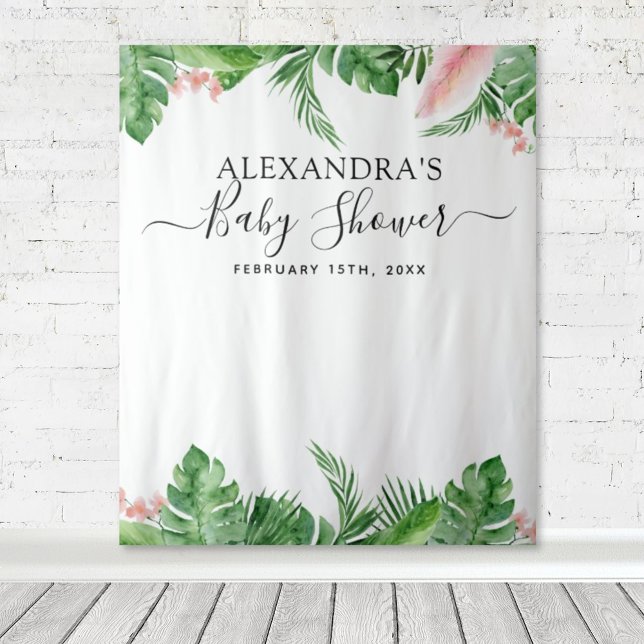 Tenture Fond de cabine photo floral tropical pour Baby Sho (Créateur téléchargé)