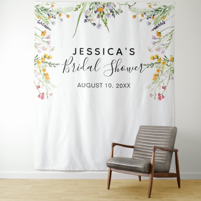 Tenture Fond de cabine photo pour Baby Shower Fleurs sauva (En situation)