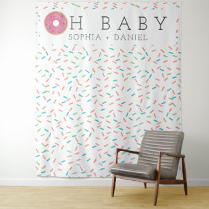 Tenture Fond de cabine photo pour Baby Shower Moderne Donu