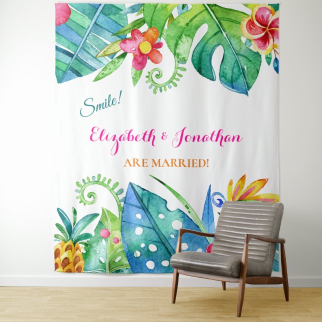 Tenture Fond de cabine photo sarcelle rose floral tropical (En situation)