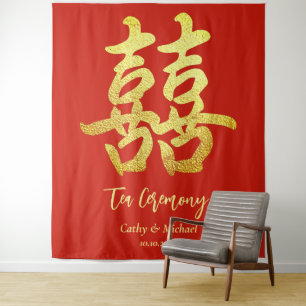 Tenture Fond de cérémonie de thé de mariage chinois classi