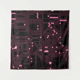 Tenture fond de circuit de micro-puce rose, 3d, ab