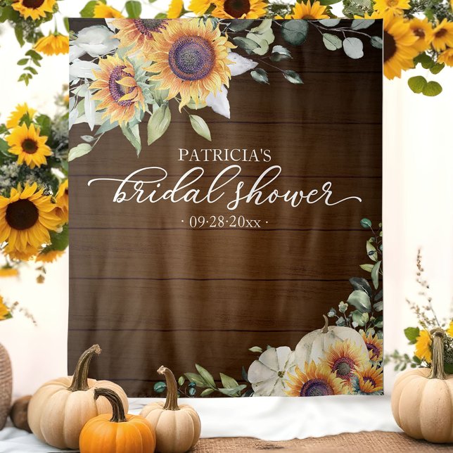 Tenture Fond de Décor de Mariage Champêtre avec Tournesols (Créateur téléchargé)