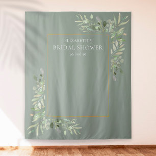 Tenture Fond de décor de mariage de couleur vert sauge ave
