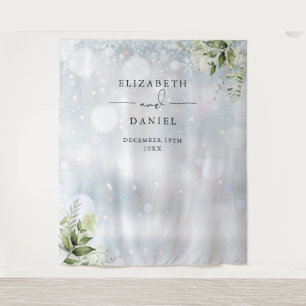 Tenture Fond de décor de mariage hivernal avec verdure pou