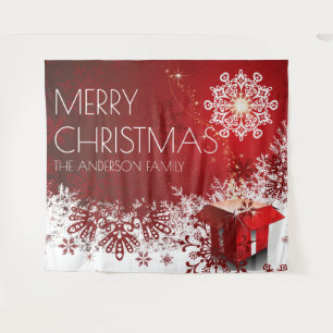 Tenture Fond de décor flocon de neige surprise cadeau de N