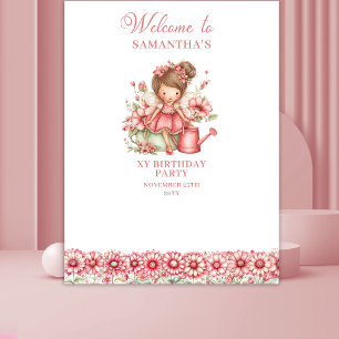 Tenture Fond de Décor pour 4ème Anniversaire Fleurs Roses 