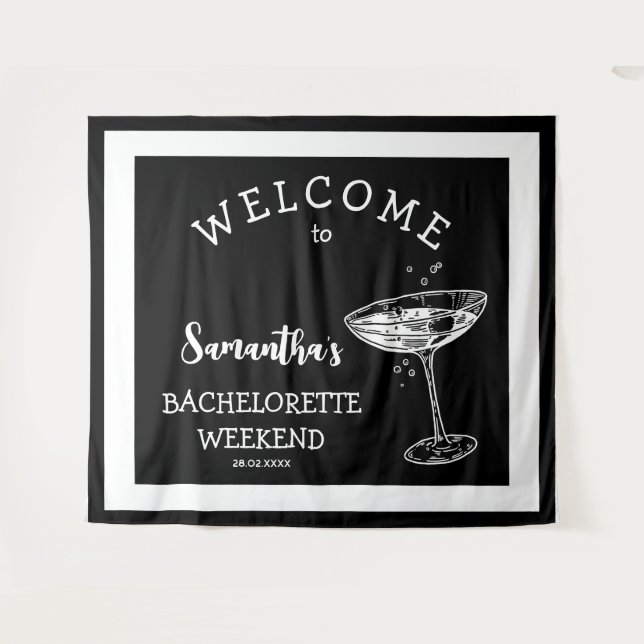 Tenture Fond de décor pour enterrement de vie de jeune fil (Devant (Horizontal))