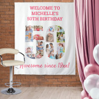 Fond de décor pour fête d'anniversaire 50 ans Coll