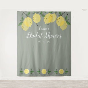 Tenture Fond de décor pour mariage avec citrons et sauge v
