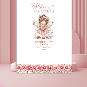 Tenture Fond de Décoration Anniversaire 3 Ans Fée Mignonne