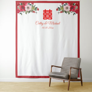 Tenture Fond de décoration de mariage chinois à l'aquarell