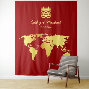 Tenture Fond de décoration de mariage chinois pour photos 