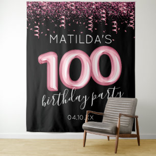 Tenture Fond de décoration pour 100e anniversaire Noir Ros