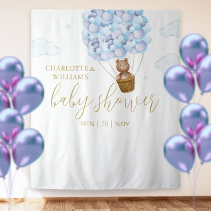 Tenture Fond de décoration pour Baby Shower Blue Boy Bearl