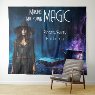 Tenture Fond de décors étoile sorcière pour soirée magique