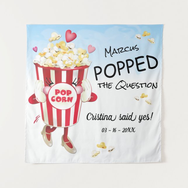 Tenture Fond de demande en mariage Pop Corn (Devant)