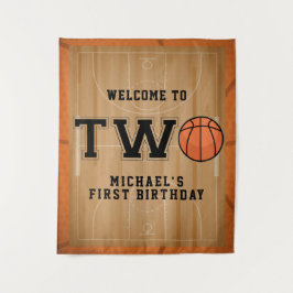 Tenture Fond de deuxième anniversaire de basketball