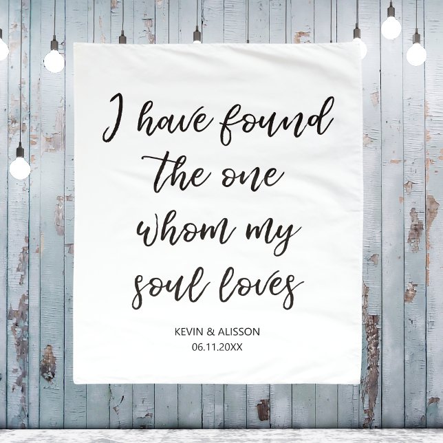Tenture Fond de devis de mariage personnalisé J'ai trouvé  (Wedding Quote Backdrop I Have Found The One Custom
)