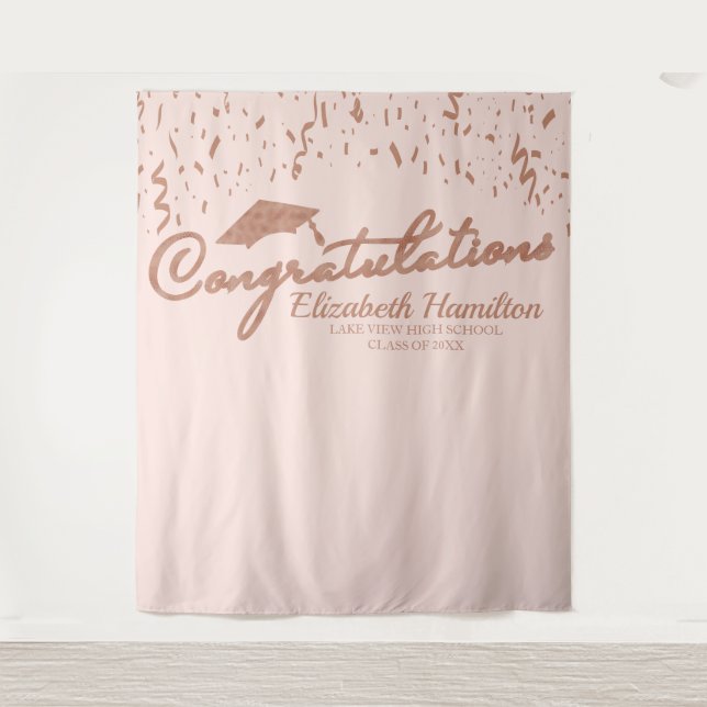 Tenture Fond de Félicitations Rose Gold Pink pour la Remis (Devant)