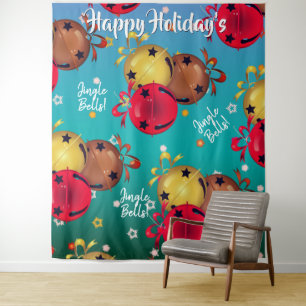 Tenture Fond de fête de Noël avec grelots
