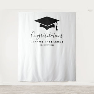 Tenture Fond de fête de remise des diplômes noir et blanc