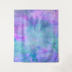 Tenture Fond de fête papillon pastel sarcelle violet