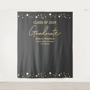 Tenture Fond de graduation Mod Grey Gold Promotion 2024