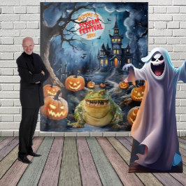 Tenture Fond de maison hantée effrayant Halloween
