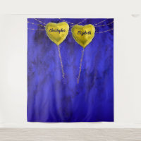 Fond de mariage à coeur engagé chic bleu