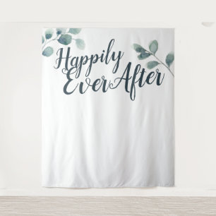 Tenture Fond de mariage à tout jamais Blue Eucalyptus