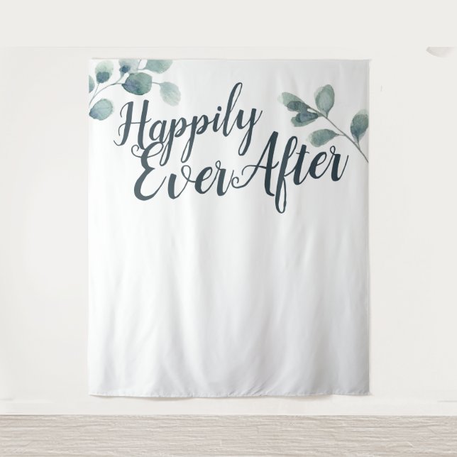 Tenture Fond de mariage à tout jamais Eucalyptus Bleu (Devant)