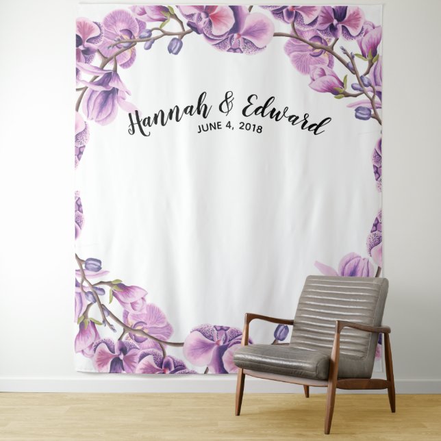 Tenture Fond de mariage, accessoire photo, botanique perso (En situation)