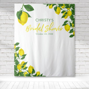 Tenture Fond de mariage aquarelle citron