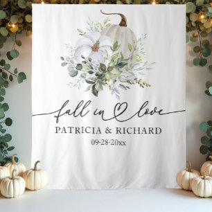 Tenture Fond de mariage automnal Citrouille Eucalyptus Tom