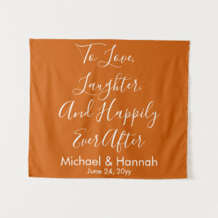 Tenture Fond de mariage bohème orange brûlé pour réception