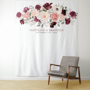 Tenture Fond de mariage Burgundy Blush