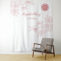 Fond de mariage chinois rose pâle floral