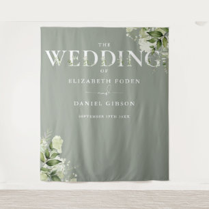 Tenture Fond de mariage de typographie de verdure de sauge